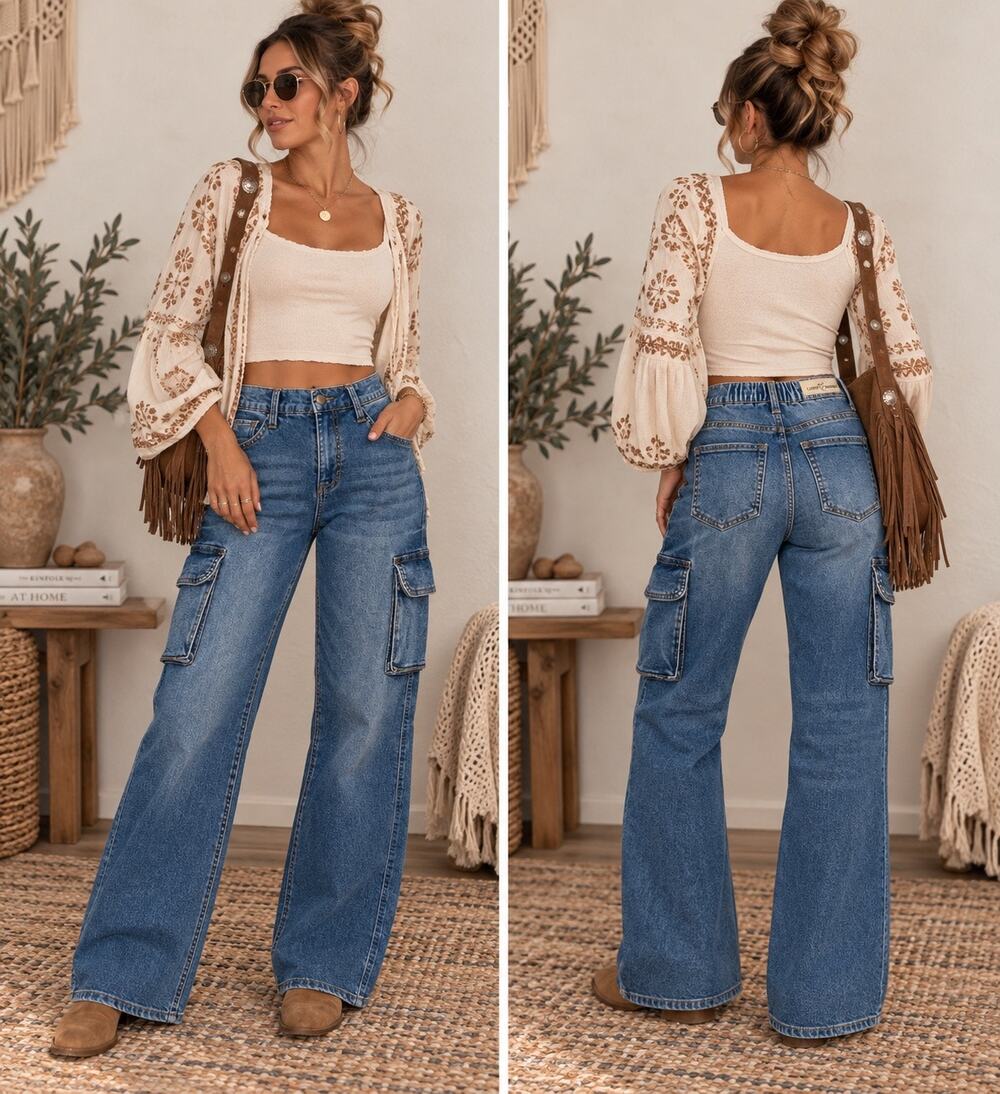 Love Trends Cargo Denim Jeans Size 0